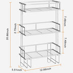 FLOLXNB Over The Toilet Storage,3-Tier Bathroom Organizer Shelves with Paper Holder, Multifunctional Toilet Rack,No Drilling Storage Shelf, Home Storage Space Saver Wall Mounting Design,White - Image 2