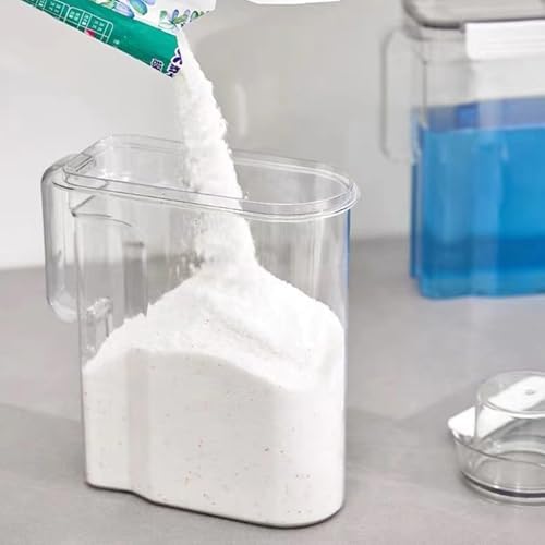 Liquid Laundry Detergent Dispenser for Laundry Room Organization Storage Large Capacity Laundry Detergent Powder Container with Lid Plastic - Image 3