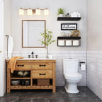 QEEIG ‎Bathroom Shelves with Decor Sign (Black, 15.7") - Image 2