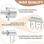 Pisman Valet Rod for Closet Pull Out 12 Inch with 5 Hooks - Silver 1 Pack - Image 7