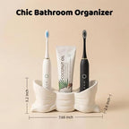 Bow Ceramic Toothbrush Holder, 3-Slot Cute Bathroom Toothbrush Organizer ﻿ - Image 2