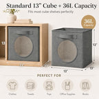 Storage Cubes with Mesh Window, 13'' Cube Storage Bin, Dark Gray, 4 Pack - Image 5