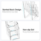 MaxGear 4 Tier Acrylic Brochure Display Holder, 4 Inch Wide, 6 Pack - Image 2