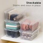 5 Qt Stackable Plastic Storage Bins with Lids 20 Pack Clear Plastic Storage Containers Durable Nestable Containers - Image 2