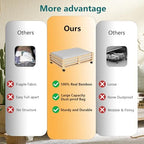 Wisuce 2 Packs Bamboo Under Bed Storage Organizer with Wheels Nature Small - Image 3