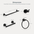 FORIOUS Bathroom Accessories, 4-Piece Bathroom Hardware Set - 24" Towel Bar - Image 5