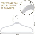 Quality Hangers 50 Pack Slim Plastic Hangers for Clothes - 16.5" Won't Crease Your Clothes, Heavy Duty Non-Velvet White Hangers 360° Swivel Chrome Hook Non Slip Notches Dresses Coats Shirts Jackets - Image 3