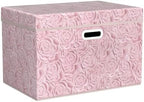 Prandom Large Storage Boxes with Lids,Pink-43x30x30cm,Foldable,3-Pack - Image 4