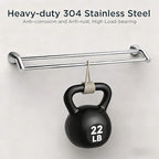 FORIOUS Double Towel Bar 24", Bathroom Towel Holder Rod Wall Mounted Chrome - Image 4