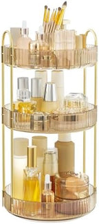 SONGMICS 3-Tier Makeup Organizer, Round Rotating, Customizable by SONGMICSbySONGMICSHOME