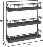 Spectrum 3 Tier Hanging Spice Rack for Wall Black Steel Kitchen Spice Organizer, Wall Mounted Metal Three Tier Metal Spice Organizer Rack for Kitchen Cabinet Pantry Organization - Image 2