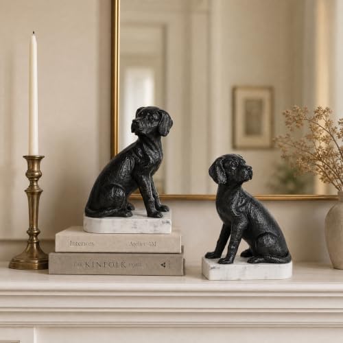 Decorative Bookends for Shelves, Dog Book Ends for Heavy Books, Labrador Retriever Statues Bookends for Heavy Books with Anti-Slip Base Book Holders for Home Office Decor (Black) - Image 7