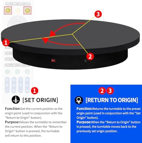 23.6In Remote Large Motorized electric turntable Rotating platform Photography Turntable Motorized lazy susan Base giratoria para for Photography,3D Scanner,Heavy duty display(Load Range:220~500lbs) - Image 6
