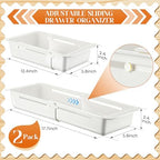 2 Pack Deep Drawer Organizer Adjustable Storage Bin(12.4-17.7") - Image 2
