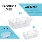 Sieral 4 Pcs Metal Pegboard Baskets Wire Organizer, Medium, Large, White - Image 3