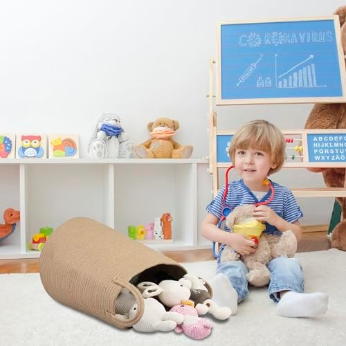 XUANGUO Rope Laundry Basket Laundry Hamper for Clothes Jute - Image 7