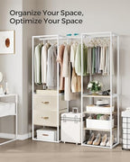 SONGMICS Portable Closet Wardrobe, Freestanding Clothing Rack - Image 3
