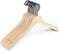 Amber Home 24 Pack Stylish Thin Solid Wooden Shirt Dress Hangers, Sturdy Natural Slim Wood Coat Jacket Hangers with Non-Lacquer Smooth Surface, Extra Space Saving Clothes Hangers (Natural, 24) by AmberHome