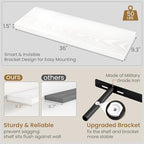 Fun Memories White Floating Shelves 36 Inch Long, 9.3 Inch Deep Floating Shelf 2 Pack for Wall Bathroom, Living Room, Kitchen, Large Long Wall Shelves with Heavy-Duty Bracket for Books Decor - Image 3