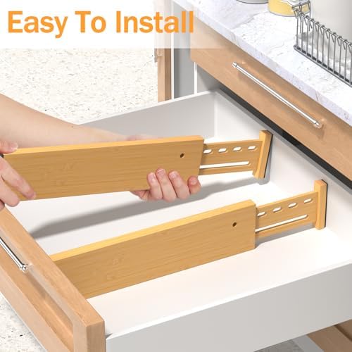 Bamboo Drawer Dividers, 4" High Drawer Organizers for Clothes/Utensils - Image 7