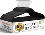 HOUSE DAY Black Velvet Hangers 50 Pack, Non Slip Clothes Hangers 17.25 inch by HOUSEDAY