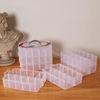 Sooyee 7 Layers Stackable Storage Container, 70 Adjustable Compartments Stackable Storage Container for Kids Toys, Art Crafts, Jewelry, Supplies, Mini Case & Letter Sticker Included,Clear (Pack of 2) - Image 3
