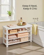 SONGMICS Bamboo Shoe Bench with Seat, 11.3 x 35.2 x 20.5 Inches - Image 5