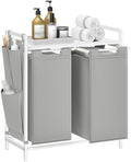 VASAGLE Laundry Hamper with Shelf, 2 Pull-Out Bags, 2 x 12.1 Gallons (46 L) by VASAGLEbySONGMICSHOME