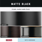 Delta 4-Piece Matte Black Bathroom Set Towel Rack, Ring, Toilet Paper Holder, Hook | Nicoli Bath Accessories - Image 6