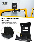 LUMENIX Heavy Duty Door Storage Hangers Bracket, Wall-Mounted Systems Kits Doors Holder Racks Compatible with 1956-2025 Jeep Wrangler CJ YJ TJ JK JKU JL JLU LJ JT (2 PCS, U.S. America Flag Pattern) - Image 4