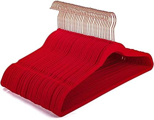 DLD Velvet Hangers Non Slip Suit Hangers 50 Pack， Space Saving Clothes Hanger Premium Velvet Non Slip Hanger Ultra Thin Adult Hanger for Coats, 360° Rotating Silver Hook by DLD
