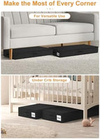punemi 4.5 in Tall Low Profile Under Bed Storage Containers, 2 Pack, Black - Image 5