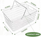 Wire Harvest Basket, Kitchen Organizers and Storage with Foldable Handle - 15.0"x9.8"x6.9" Portable Stainless Steel Picnic Baskets for Gathering Vegetables,Fruits,Kitchen,Garden,Picnic&Shopping (1, L) - Image 3