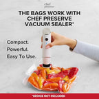 Chef Preserve Reusable Vacuum Sealer Bags for Food - 30 BPA-Free Small (8 x 10 in) Food Storage Bags, Freezer, Microwave - Odor-Resistant, Leak-Proof - Compatible with Chef Preserve Vacuum Sealers - Image 4