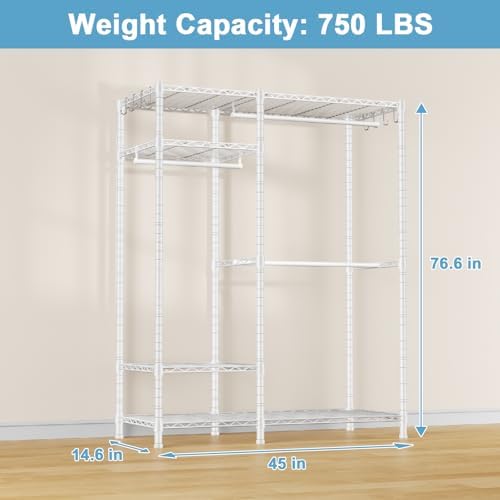 Ulif F7 Medium Clothes Rack, Clothing Racks for Hanging Clothes, Black - Image 4