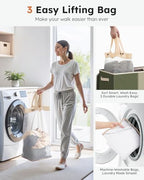 SOLEDI 180L 3-Section Laundry Hamper with Lid, Extra Large Dirty Clothes Basket with Sturdy Handles for Laundry Room & Bedroom - Durable Organizer for Sorting Laundry - Image 3