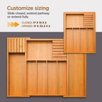 Utensil Drawer Organizer, Kitchen Silverware Organizer with Knife Blocks - Image 4