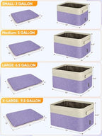 BALEINE 4 Pack Fabric Closet Storage Bins for Shelves, Linen Closet Organizers and Storage, Decorative Baskets for Organizing, Shelf, Clothes, Home, Office (Lavender, 14''x10''x8.5'') - Image 2