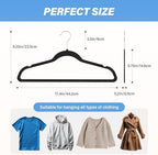 YSSOA Velvet Hangers 60 Pack, Non-Slip Clothes Hangers with Shoulder Notches, 360° Swivel Hooks, Heavy Duty Standard Hangers for Closet Space Saving, Black - Image 2