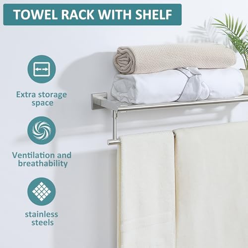 Alise 16 Inch Towel Racks for Bathroom Wall Mounted,Brushed Nickel - Image 5