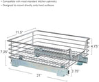 Household Essentials Glidez Chrome-Plated Steel Extended Depth 1-Tier Sliding Under Sink Cabinet Organizer, Chrome - Image 5