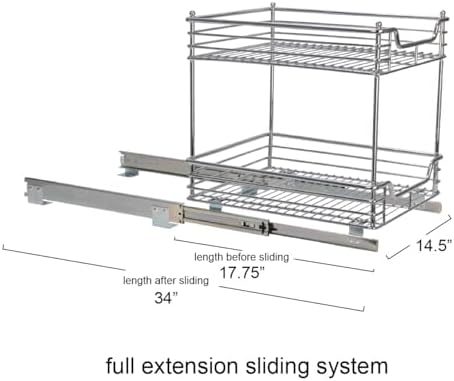 Household Essentials Chromed Steel 2-Tier Artisan Pull-Out Organizer - Image 5