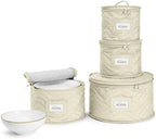 Sorbus China Storage Containers, 4-Piece Plate Storage Set (Beige) by Sorbus