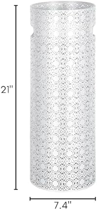 Concepts 21 inch Heavy Duty Metal Umbrella Stand - Durable Storage Holder for Umbrellas - Indoor and Outdoor Use - Stylish and Modern Organizer for Entryways. (White Lace) - Image 2
