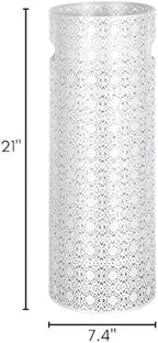Concepts 21 inch Heavy Duty Metal Umbrella Stand - Durable Storage Holder for Umbrellas - Indoor and Outdoor Use - Stylish and Modern Organizer for Entryways. (White Lace) - Image 2