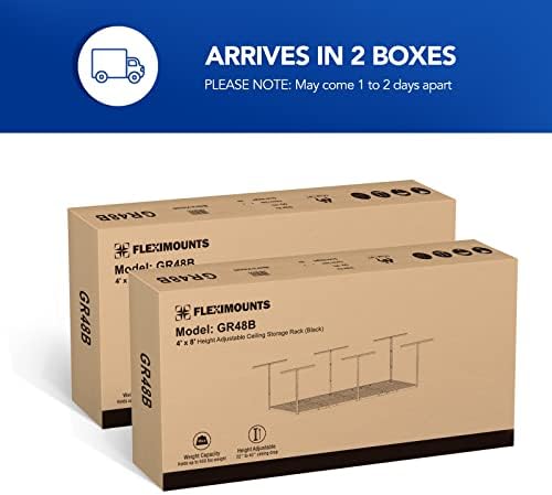 FLEXIMOUNTS 4x8 Overhead Garage Ceiling Storage Rack, 2 Pack, White - Image 2