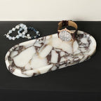 100% Natural Calaccata Viola Marble Tray, 10" x 5" Oval Tray - Image 4