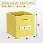 13x13 storage cube bins (Set of 10) Foldable Fabric storage cubes with 10 Labels Window Cards & a Pen,13 inch cube storage bins,Closet Organizers for Shelves,Cubby Organizer Boxes,Dark Yellow - Image 2