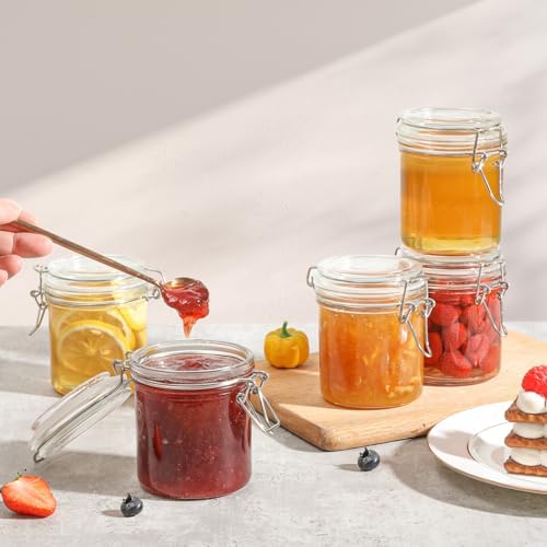 ComSaf Small Mason Glass Jars with Airtight Lids 8 oz 6 Pack Pantry - Image 6