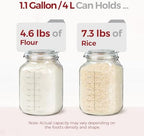 Large Glass Jars with Airtight Lids 1.1 Gallon 2 Pack Flour Jar - Image 3